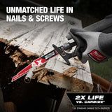 Milwaukee 48-00-7252 9" 5 TPI NITRUS Carbide Teeth SAWZALL Blade for Wood with Nails - 4