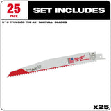 Milwaukee 48-00-8026 9" x 5/8TPI Super Sawzall AX Blade 25-Pack - 2