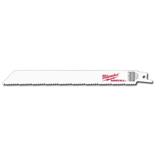 Milwaukee 48-00-8093 Super Sawzall Blade 8/12 Teeth per Inch 8-Inch Length, 25 Pack