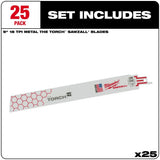 Milwaukee 48-00-8788 9" x 18TPI Super Sawzall Demolition Torch Blades 25/pk - 3
