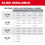 Milwaukee 48-01-2187 9" 14 TPI Thin Kerf Sawzall Reciprocating Saw Blades for Medium Metal - 7