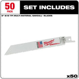 Milwaukee 48-01-6091 6" x 8/12TPI Bi-Metal Super Sawzall Blade (50 Pack) - 2