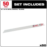 Milwaukee 48-01-6189 12" x 18TPI Bi-Metal Super Sawzall Blade (50 Pack) - 2