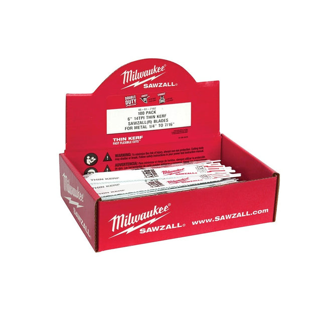 Milwaukee 48-01-7093 8" 8/12 TPI SAWZALL Blades (100 Pack)