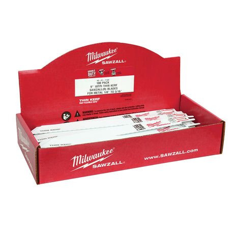 Milwaukee 48-01-7187 9" 14 TPI SAWZALL Blades, 100 Pack