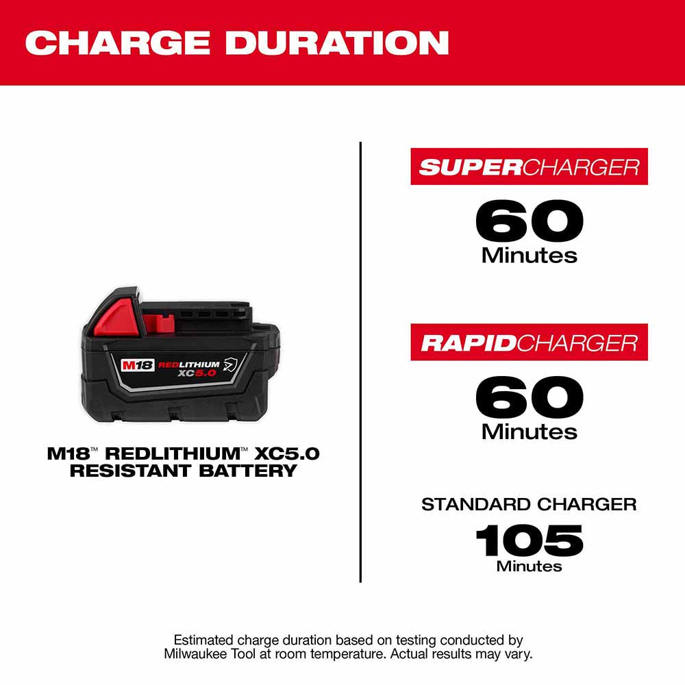 Milwaukee 48-11-1850R M18 Redlithium XC5.0 Resistant Battery - 4