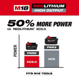 Milwaukee 48-11-1855R M18 18V REDLITHIUM HIGH OUTPUT XC5 Resistant Battery Pack 5.0Ah - 2