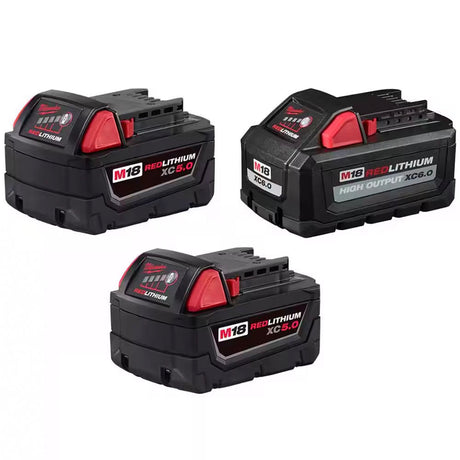 Milwaukee 48-11-1856 M18 18-Volt Lithium-Ion (1) High Output 6.0Ah Battery and (2) 5.0Ah Battery (3-Pack)