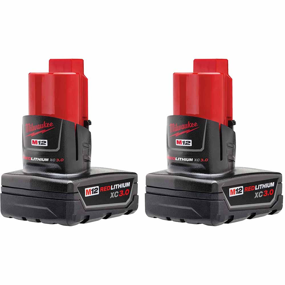 Milwaukee 48-11-2412 M12 XC High Capacity REDLITHIUM Battery Two Pack