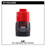 Milwaukee 48-11-2422 M12 REDLITHIUM CP2.0 Compact Battery (2 Pack) - 2