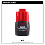 Milwaukee 48-11-2422 M12 REDLITHIUM CP2.0 Compact Battery (2 Pack) - 2