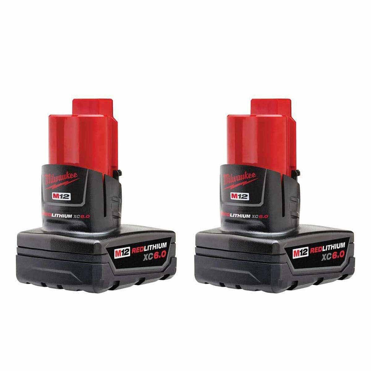 Milwaukee 48-11-2462B M12 12V REDLITHIUM XC6.0 Extended Capacity Battery Pack (2 Pack)