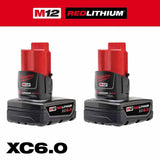 Milwaukee 48-11-2462B M12 12V REDLITHIUM XC6.0 Extended Capacity Battery Pack (2 Pack) - 2