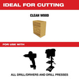 Milwaukee 48-15-0375 3/8 in. Brad Point Drill Bit for Accurate Clean Wood Holes (1 Pack) - 3