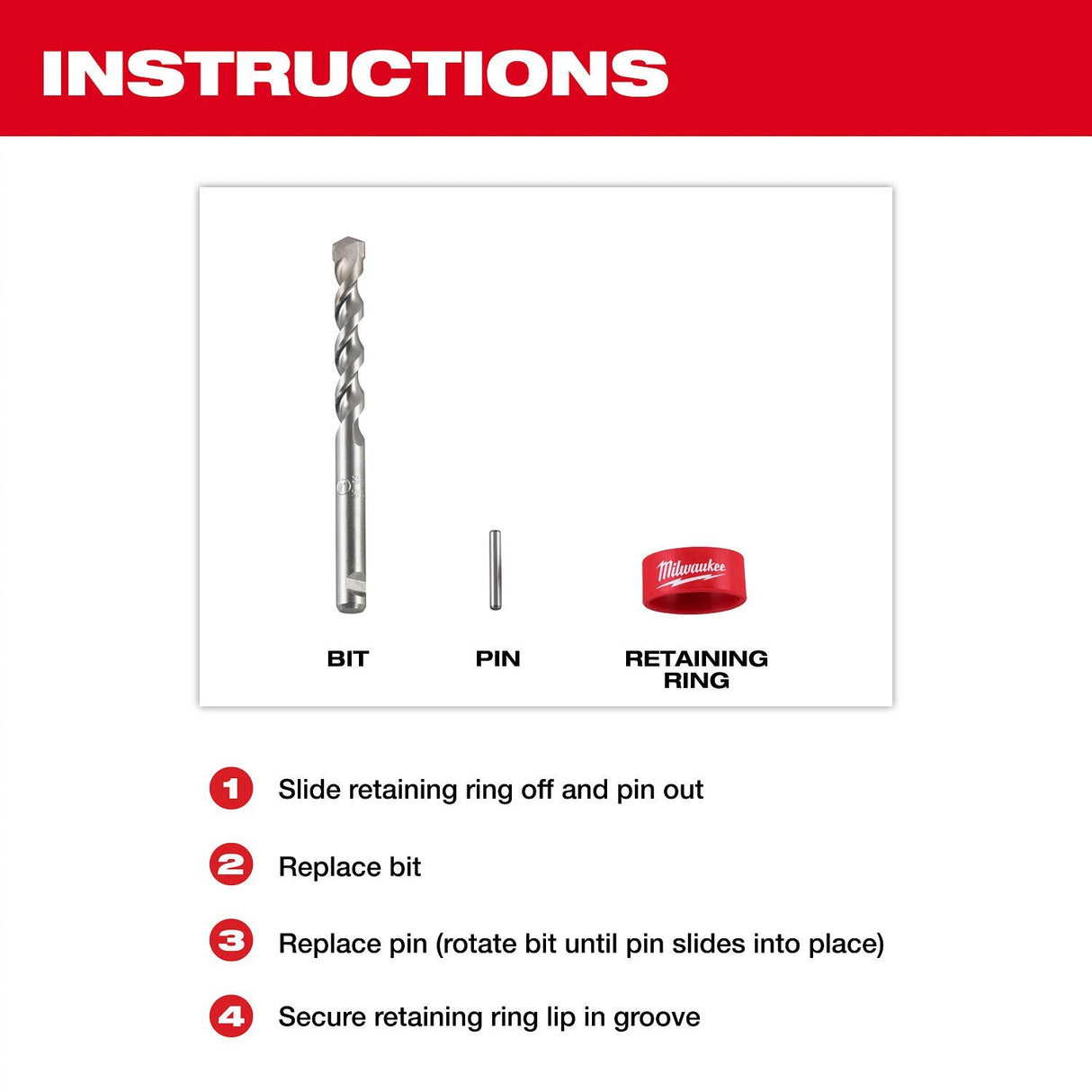 Milwaukee 48-20-5498 SDS Max One-Piece Core Bit Centering Bit Kit for Precise Coring Starts - 4