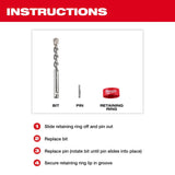 Milwaukee 48-20-5498 SDS Max One-Piece Core Bit Centering Bit Kit for Precise Coring Starts - 4