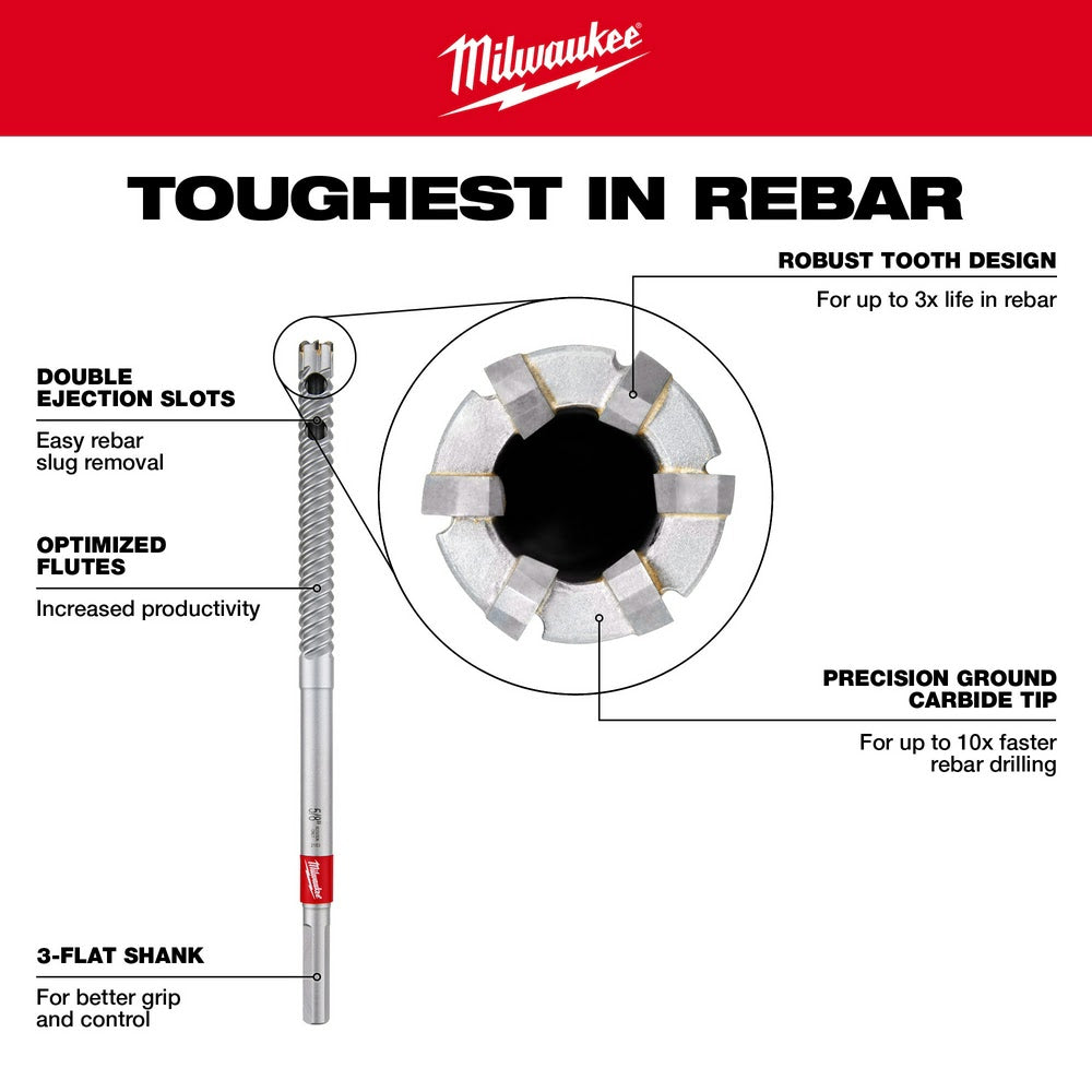 Milwaukee 48-20-6770 Straight Shank 3/8" X 8" Rebar Cutter - 4