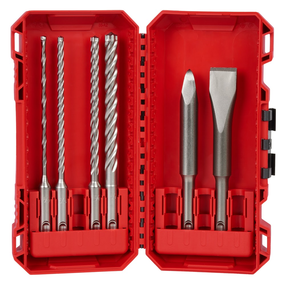 Milwaukee 48-20-7662 6pc. SDS Plus MX4 4-Cutter & Chisel Kit - 12