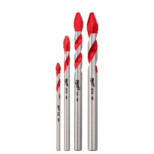 Milwaukee 48-20-8788 Carbide Tipped Hard Tile and Glass Drill Bit Set (4 Piece Set)