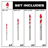 Milwaukee 48-20-8788 Carbide Tipped Hard Tile and Glass Drill Bit Set (4 Piece Set) - 2