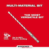 Milwaukee 48-20-8870 5/32" x 4" SHOCKWAVE Carbide Multi-Material Drill Bit for Concrete Screws - 6