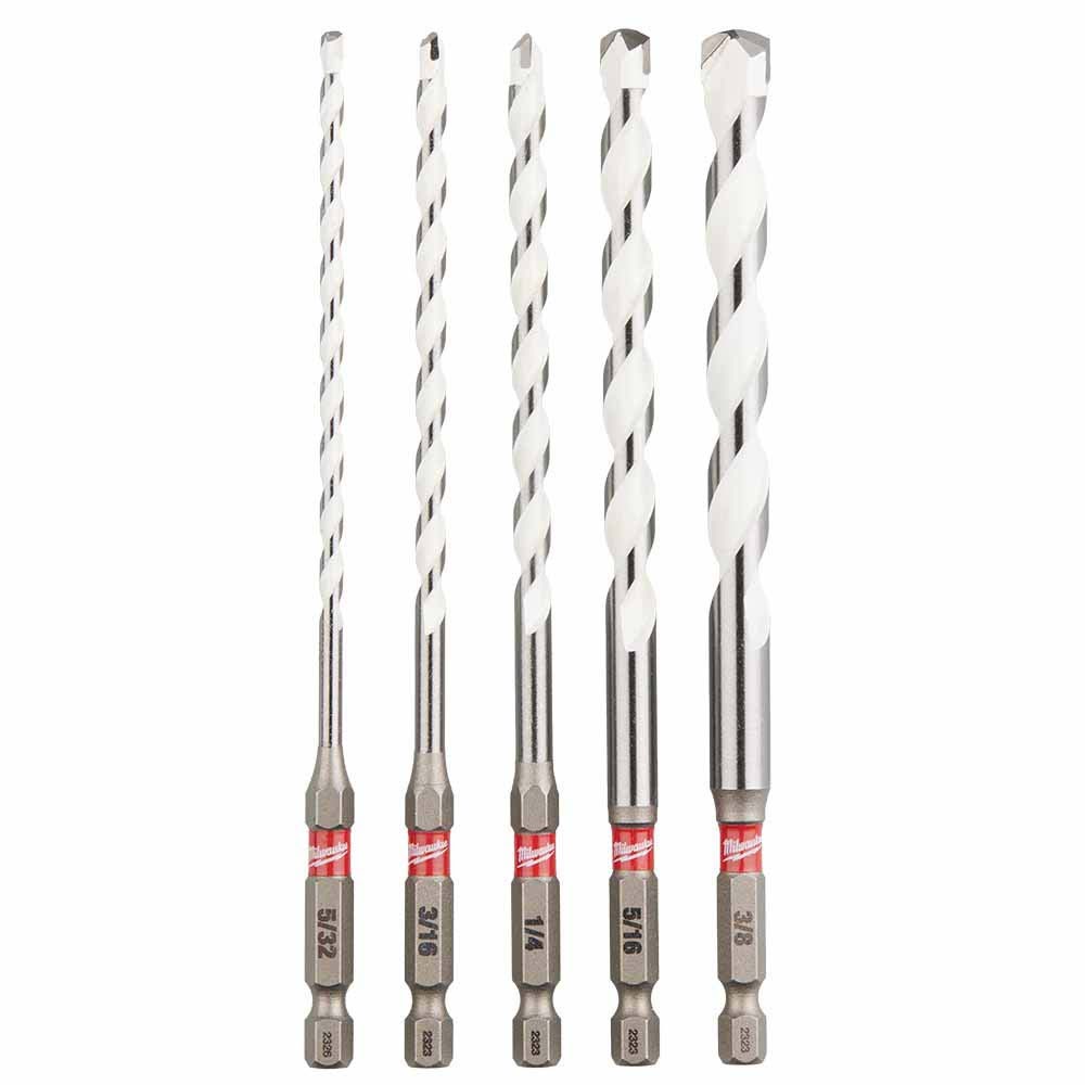 Milwaukee 48-20-8898 SHOCKWAVE Impact Duty Carbide Multi-Material Drill Bit Set - 5PC - 11