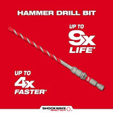Milwaukee 48-20-9092 5/32" x 6" SHOCKWAVE Carbide Hammer Drill Bit for Concrete Screws - 6
