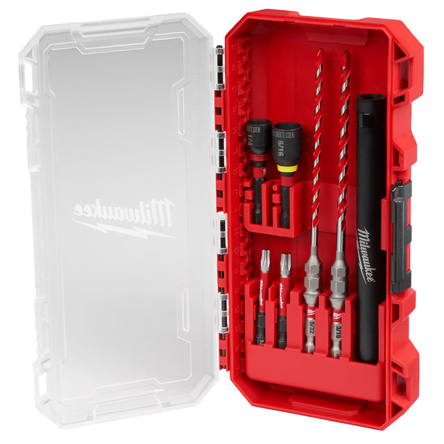 Milwaukee 48-20-9097 7pc. SHOCKWAVE Impact DUTY Carbide Hammer Drill Bit Concrete Screw Install Kit