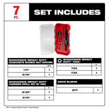 Milwaukee 48-20-9097 7pc. SHOCKWAVE Impact DUTY Carbide Hammer Drill Bit Concrete Screw Install Kit - 2