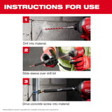 Milwaukee 48-20-9097 7pc. SHOCKWAVE Impact DUTY Carbide Hammer Drill Bit Concrete Screw Install Kit - 5