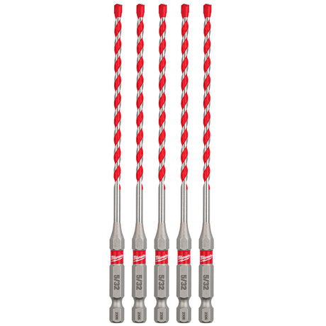 Milwaukee 48-20-9155 5/32" SHOCKWAVE™ Carbide Hammer Drill Bit 5PK