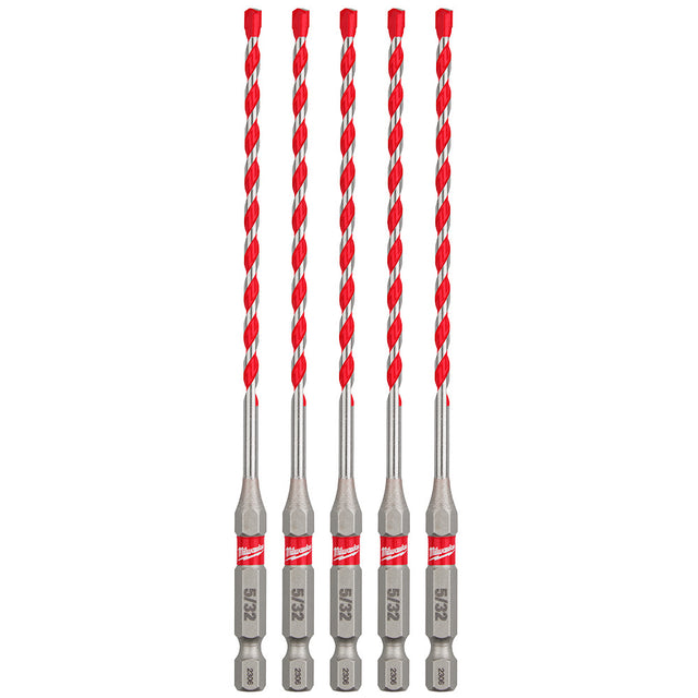 Milwaukee 48-20-9155 5/32" SHOCKWAVE™ Carbide Hammer Drill Bit 5PK