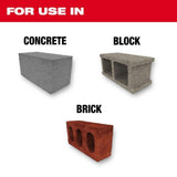 Milwaukee 48-20-9155 SHOCKWAVE Carbide Hammer Drill Bit for Concrete, Brick and Block (5 Pack) - 7