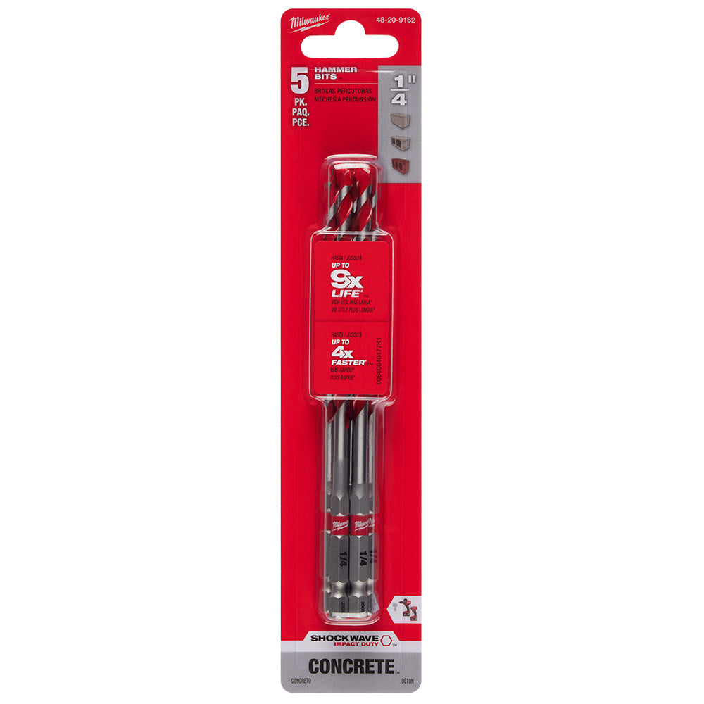 Milwaukee 48-20-9162 1/4" SHOCKWAVE™ Carbide Hammer Drill Bit - 10