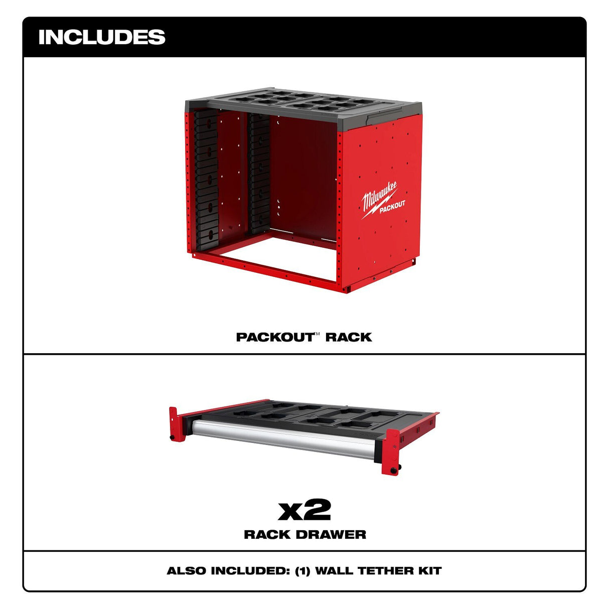 Milwaukee 48-21-8000 PACKOUT Rack Modular Storage System - 7