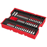 Milwaukee 48-22-0152 1/4" and 3/8" Drive Metric SAE Torx Socket Set with Tray for PACKOUT Drawers 12.8" x 17.17" x 2.76" (77 Piece)