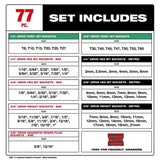 Milwaukee 48-22-0152 1/4" and 3/8" Drive Metric SAE Torx Socket Set with Tray for PACKOUT Drawers 12.8" x 17.17" x 2.76" (77 Piece) - 2