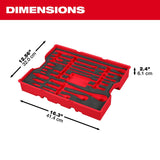 Milwaukee 48-22-0153 1/4" 3/8" 1/2" Drive Ratchet and Accessory Set with Tray for PACKOUT Drawers (23 Piece) - 4