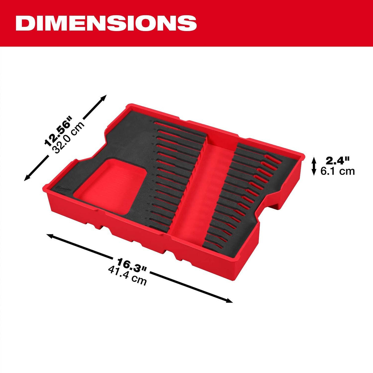 Milwaukee 48-22-0154 15pc. Metric Combination Wrench Set with Tray for PACKOUT Drawers - 4