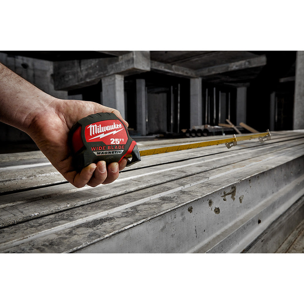 Milwaukee 48-22-0225M 25' Wide Blade Magnetic Tape Measure - 4