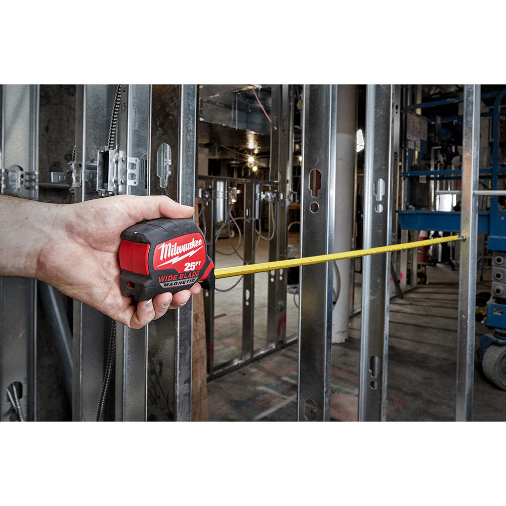 Milwaukee 48-22-0225M 25' Wide Blade Magnetic Tape Measure - 5