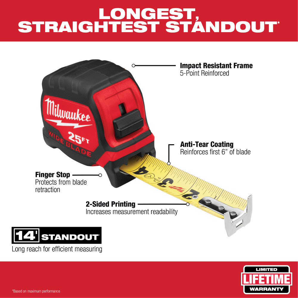 Milwaukee 48-22-0226 8m/26' Wide Blade Tape Measure - 6