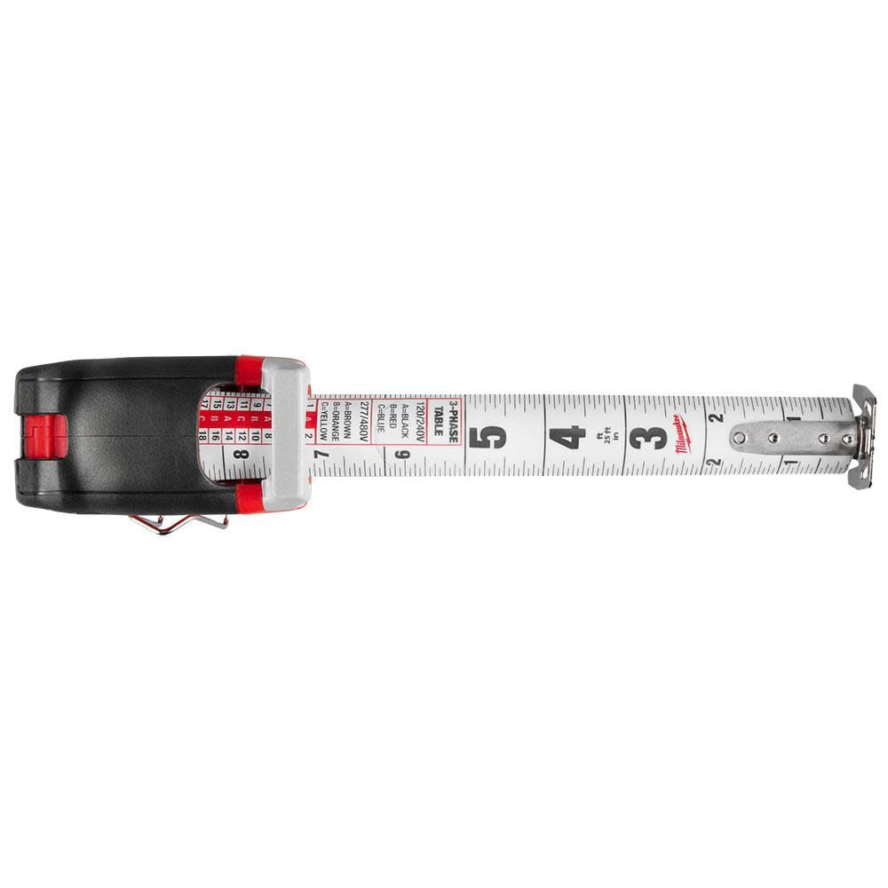 Milwaukee 48-22-0327 25ft Electrician's Compact Wide Blade Magnetic Tape Measure - 4