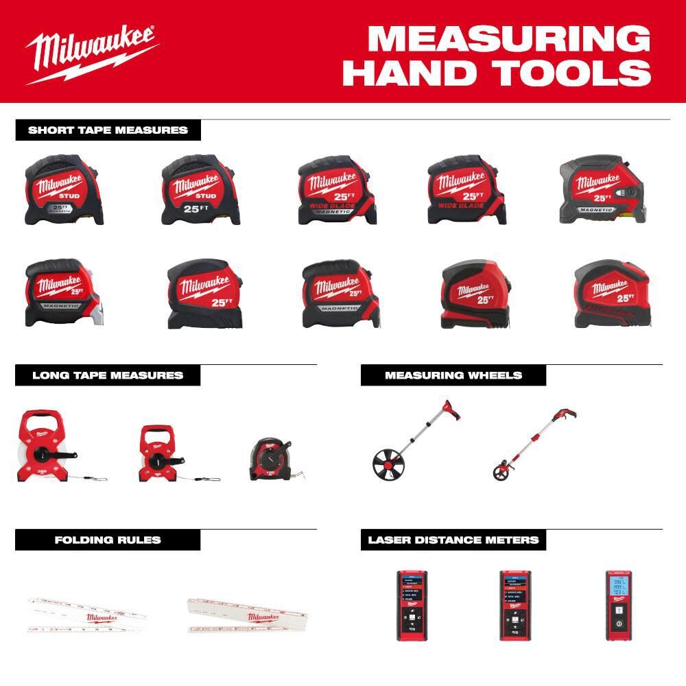 Milwaukee 48-22-0327 25ft Electrician's Compact Wide Blade Magnetic Tape Measure - 6