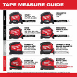 Milwaukee 48-22-0426 8m/26' Compact Wide Blade Tape Measure - 6