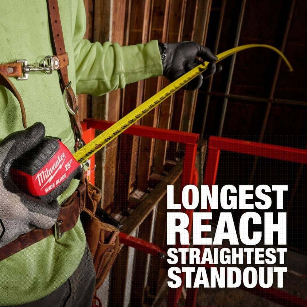 Milwaukee 48-22-1217 5m/16 ft Wide Blade Tape Measure, Metric/SAE with 16 ft Reach (1 Pack) - 6