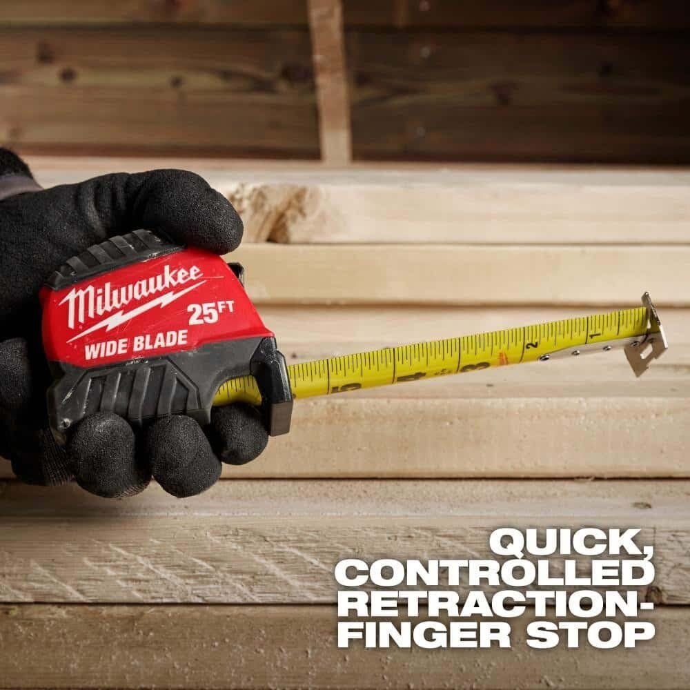 Milwaukee 48-22-1217 5m/16 ft Wide Blade Tape Measure, Metric/SAE with 16 ft Reach (1 Pack) - 8