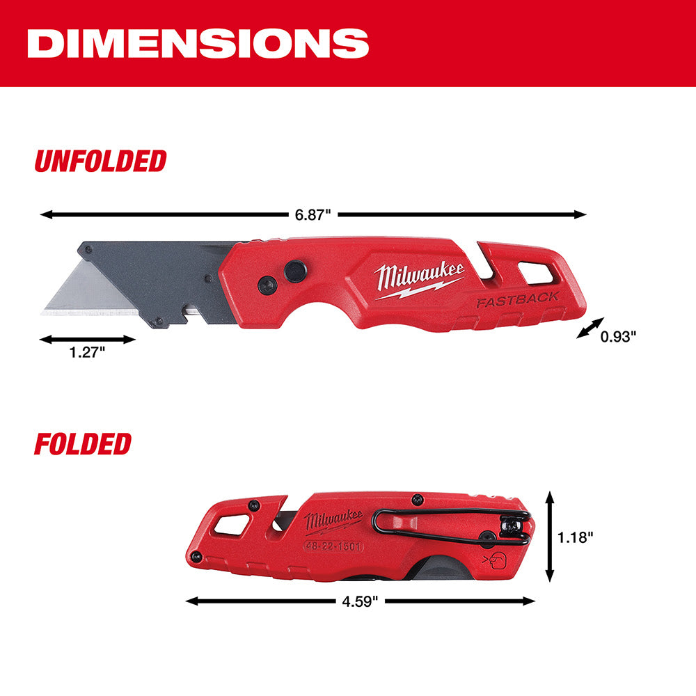 Milwaukee 48-22-1501 FASTBACk Folding Utility Knife - 8