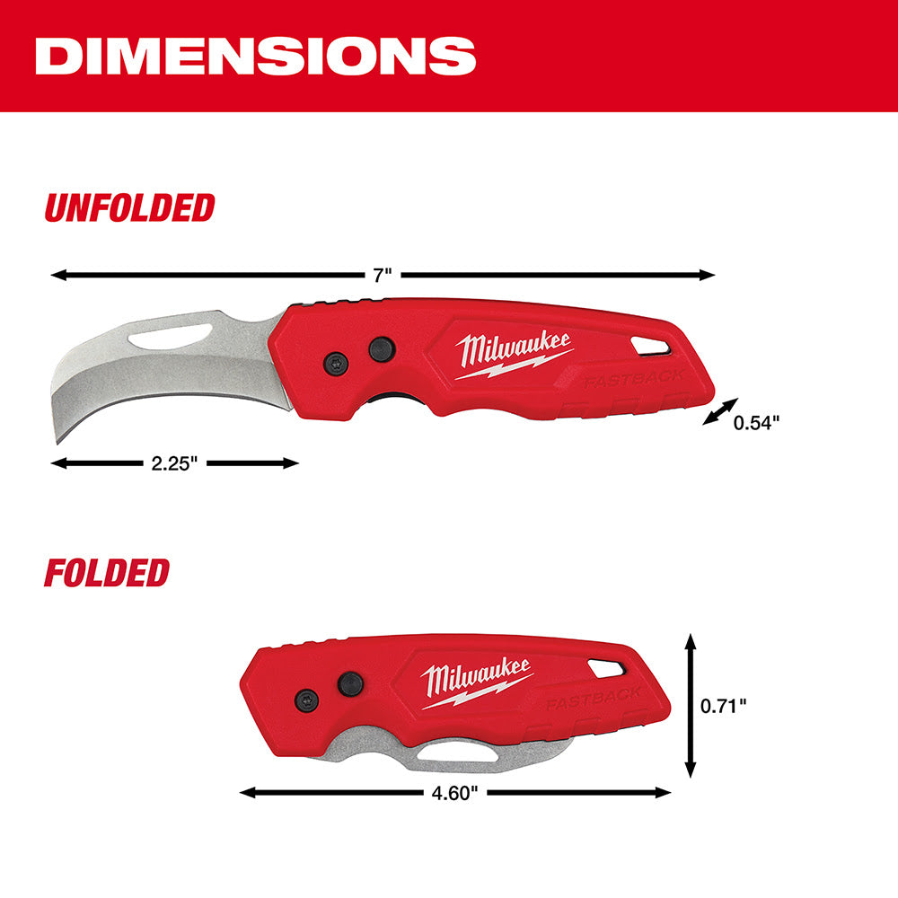 Milwaukee 48-22-1525 FASTBACK Hawkbill Folding Pocket Knife - 6