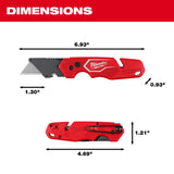 Milwaukee 48-22-1602 FASTBACK Folding Utility Knife with Blade Storage and Gut Hook - 4